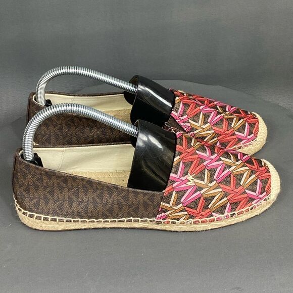 ✅MICHAEL Michael Kors Kendrick Multicolor Logo Print Slip-On espadrilles size 7 - Picture 2 of 10
